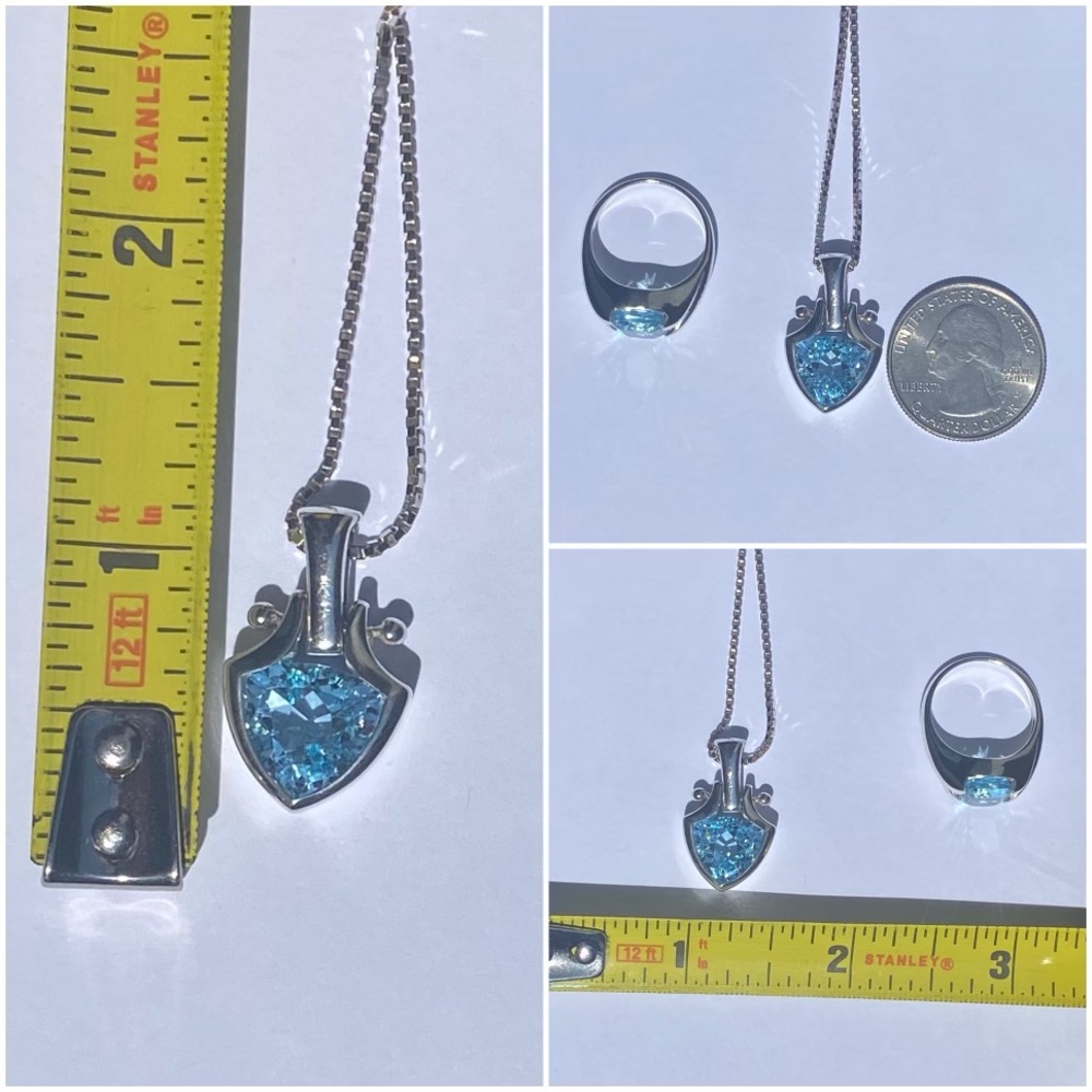 925 Aquamarine💠 Ring & Necklace set✨ - Picture 15 of 17